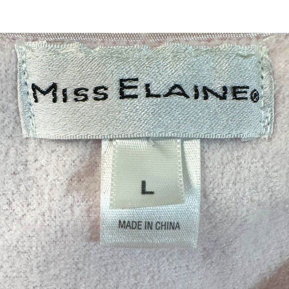 Miss Elaine Womens Long Sleeve Pink Nightgown L Cotton Fleece Housecoat NEW - Picture 2 of 5